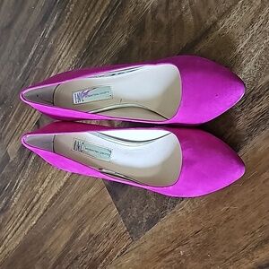 INC genuine leather bright pink heels